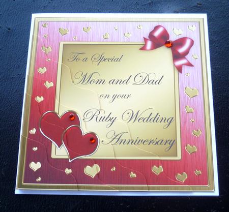 Mom and Dad Ruby Wedding Anniversary Wavy Corner by Charlie Angel