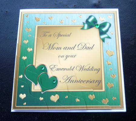 Mom and Dad Emerald Wedding Anniversary Wavy Corner by Charlie Angel