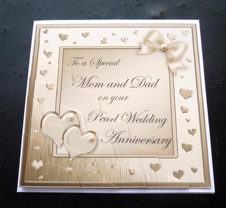 Mom and Dad Pearl Wedding Anniversary Wavy Corner by Charlie Angel