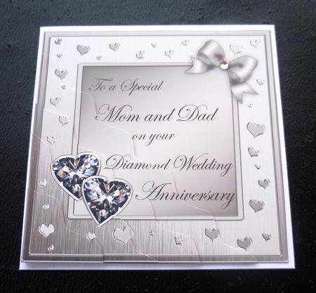 Mom and Dad Diamond Wedding Anniversary Wavy Corner by Charlie Angel
