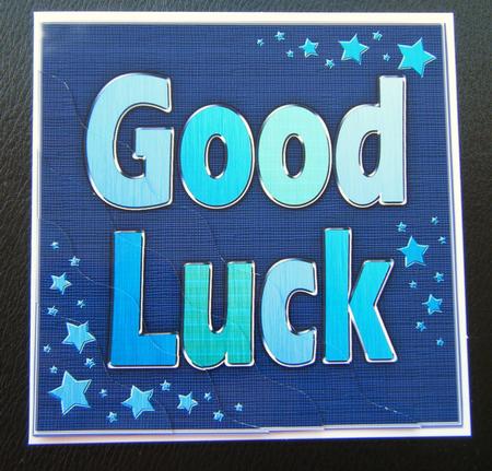 Good Luck Metallic Quick Card with Wavy Corner Side Stacker by Charlie Angel