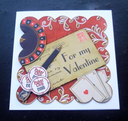 Roulette Red for My Valentine Scallop Postcard Step by Step by Charlie Angel