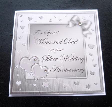 Mom and Dad Silver Wedding Anniversary Wavy Corner by Charlie Angel