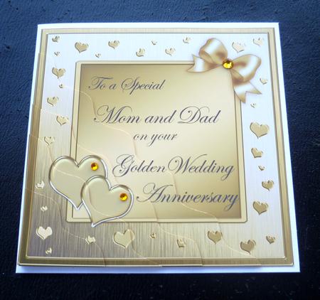 Mom and Dad Golden Wedding Anniversary Wavy Corner by Charlie Angel