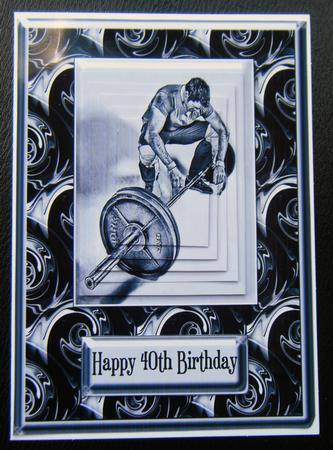 Weight Lifting Pyramid 7x5inch Card Front by Charlie Angel