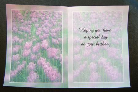 Insert for Flowers from the Garden Happy Birthday Thank You by Charlie Angel