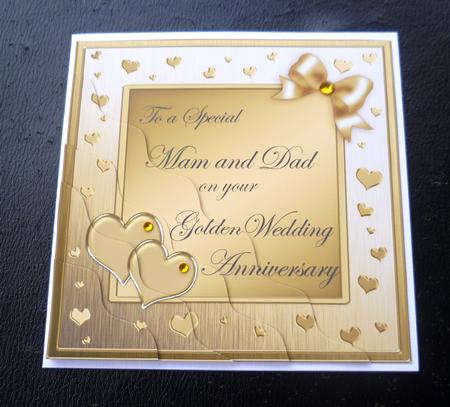 Mam and Dad Golden Wedding Anniversary Wavy Corner by Charlie Angel