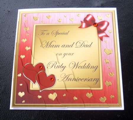 Mam and Dad Ruby Wedding Anniversary Wavy Corner by Charlie Angel