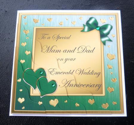 Mam and Dad Emerald Wedding Anniversary Wavy Corner by Charlie Angel