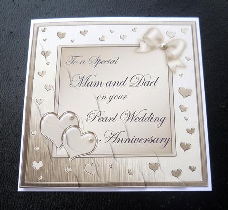 Mam and Dad Pearl Wedding Anniversary Wavy Corner by Charlie Angel