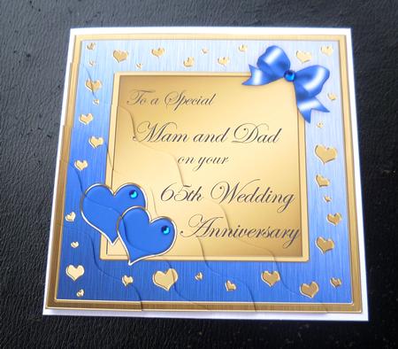 Mam and Dad 65th Wedding Anniversary Wavy Corner by Charlie Angel
