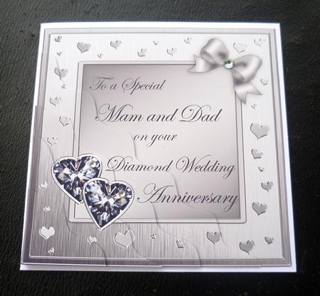 Mam and Dad Diamond Wedding Anniversary Wavy Corner by Charlie Angel