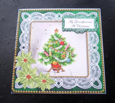 Elegant Tree Grandparents at Christmas 8in Sentiment Topper by Charlie Angel