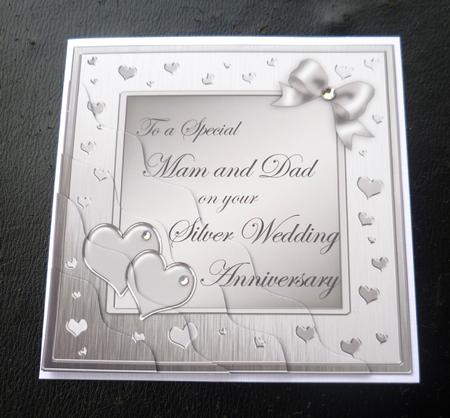 Mam and Dad Silver Wedding Anniversary Wavy Corner by Charlie Angel