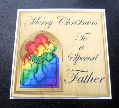 Religious Greeting Father Christmas Wavy Corner Topper by Charlie Angel