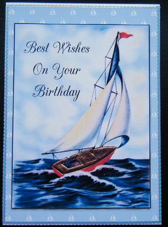 Happy Sailing - Birthday Topper with Background by Charlie Angel