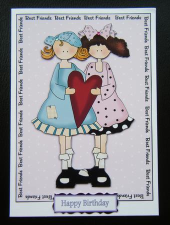Best Friends - Decoupage Card by Charlie Angel
