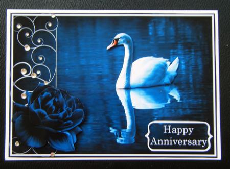 Swan & Rose Card Front by Charlie Angel