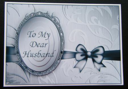 A5 Elegant Metallic Husband Greeting Quick Card with Pyramag by Charlie Angel