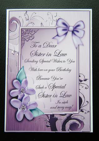 Metallic Sister in Law Quick Card Corner Side Stacker by Charlie Angel