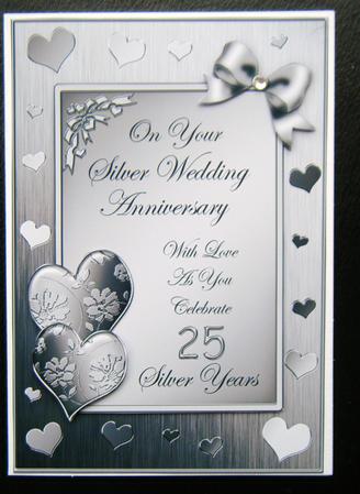 Elegant Romance Silver Wedding Quick Card with 3D Decoupage by Charlie Angel