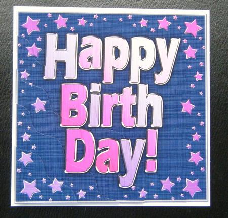Happy Birthday Metallic Quick Card Wavy Corner Side Stacker by Charlie Angel