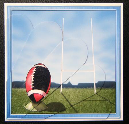 Rugby Quick Card with Fan Pyramage Topper by Charlie Angel