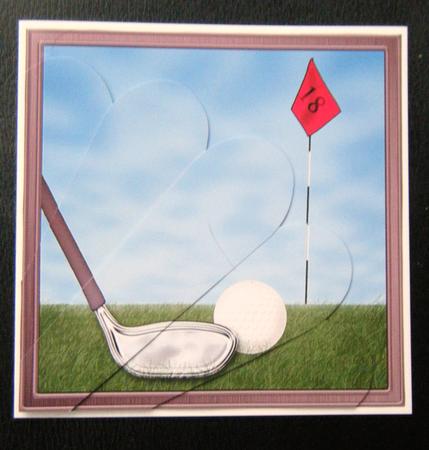 Golf Quick Card with Fan Pyramage Topper by Charlie Angel