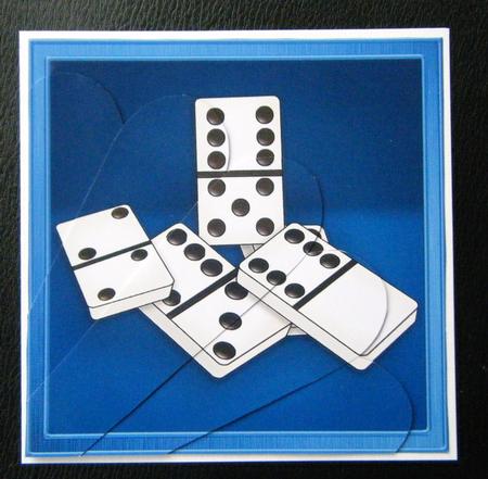 Dominoes Quick Card with Fan Pyramage Topper by Charlie Angel