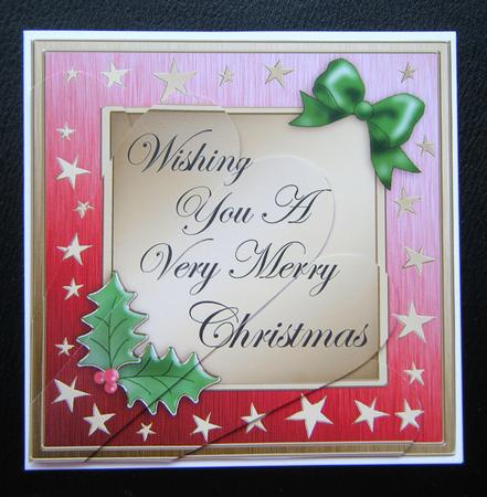 Elegant Christmas Quick Card with Fan Pyramage Topper by Charlie Angel