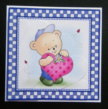 Robert's Heart Quick Card with Fan Pyramage Topper by Charlie Angel