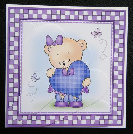 Rosies Heart Quick Card with Fan Pyramage Topper by Charlie Angel