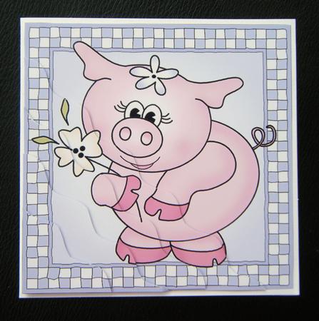 Princess Piggywig Quick Card with Wavy Corner Side Stacker by Charlie Angel
