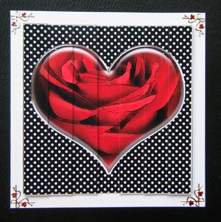 Romantic Rose Heart Quick Card with Side Stacker Topper by Charlie Angel