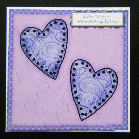 Funky Hearts Quick Card with Wavy Corner Side Stacker by Charlie Angel