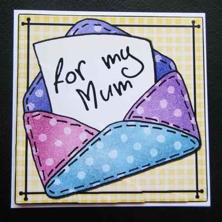 For Mum Letter Quick Card with Wavy Corner Side Stacker by Charlie Angel