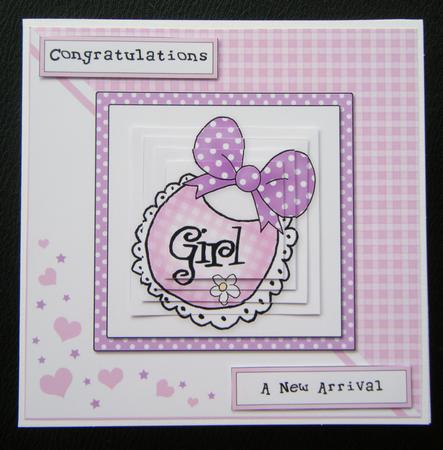 New Baby Girl Quick Card with Pyramage by Charlie Angel