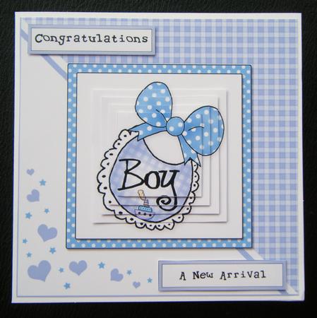 New Baby Boy Quick Card with Pyramage by Charlie Angel