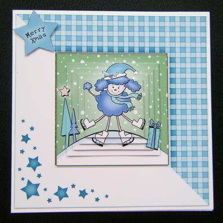 Cute Xmas Poodle Quick Card with Pyramage Toppers by Charlie Angel