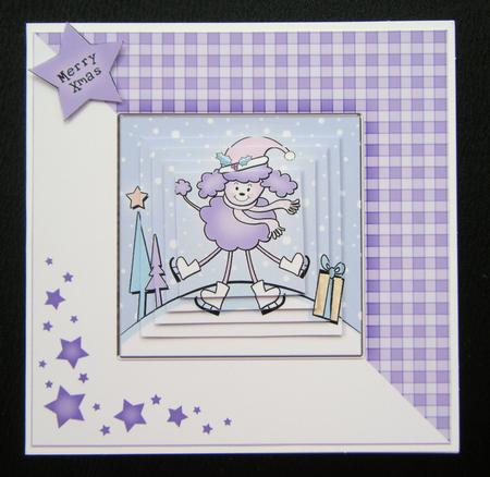 Cute Xmas Poodle Quick Card with Pyramage Toppers by Charlie Angel