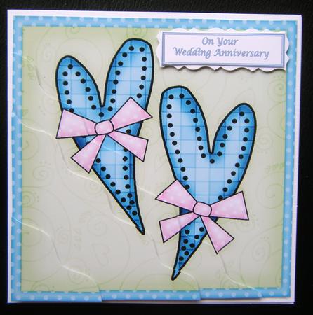 Funky Hearts Quick Card with Wavy Corner Side Stacker by Charlie Angel