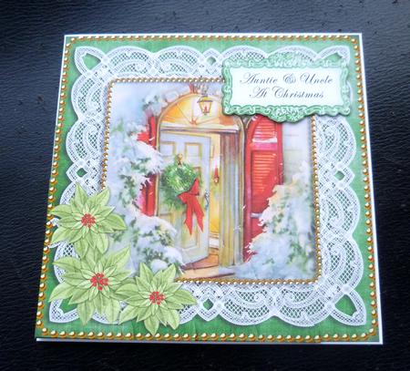 Christmas Door Auntie & Uncle 8in Sentiment Topper by Charlie Angel
