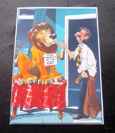 Your Dinner's in the Cat A4 by Charlie Angel