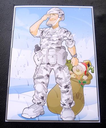 Christmas Army Dude A4 by Charlie Angel