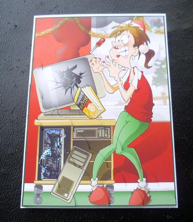 Christmas P.c. Repair Lady A4 by Charlie Angel