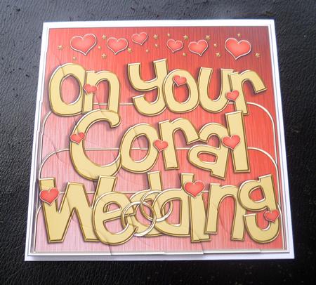 On Your Coral Wedding Anniversary Wavy Corner Side Stacker by Charlie Angel