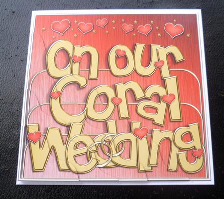 On Our Coral Wedding Anniversary Wavy Corner Side Stacker by Charlie Angel