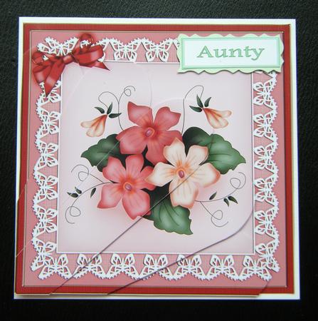Pretty Viola Quick Card with Fan Pyramage Topper by Charlie Angel