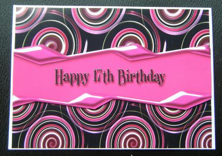Pink Swirl Contemporary Teenager Card Front by Charlie Angel