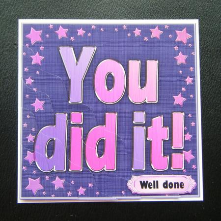 You Did It! Metallic Quick Card with Wavy Corner Side Stacke by Charlie Angel